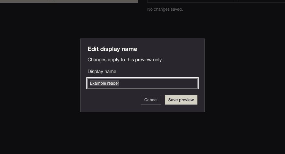 Dark dialog candidate